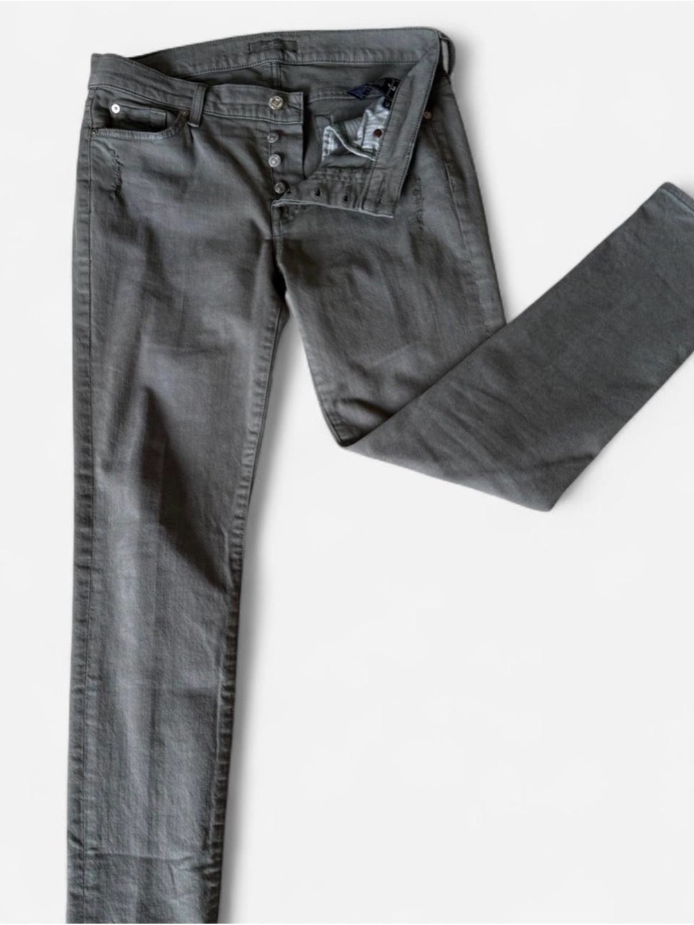 7 For All Mankind Olive Green Denim Jeans - Size 28